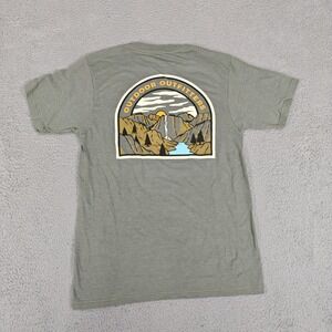 Eddie Bauer Shirt Mens Small Green Outdoor Outfitters Hiking Graphic Tee T-Shirt